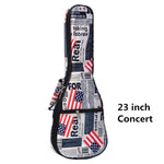 10mm Thick Leather Canvas Waterproof Soprano Concert Tenor Ukulele Bag Case Backpack 21 23 26 Inch Ukelele Guitar Gig