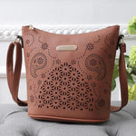 AUHWONE leather woman bag cross body  Messenger Bag small high quality Satchel Hollow Out Shoulder Bag #5M