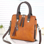Vintage Leather Ladies HandBags Women Messenger Bags TotesTassel Designer Crossbody Shoulder Bag Boston Hand Bags Hot Sale