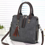Vintage Leather Ladies HandBags Women Messenger Bags TotesTassel Designer Crossbody Shoulder Bag Boston Hand Bags Hot Sale