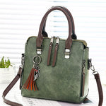 Vintage Leather Ladies HandBags Women Messenger Bags TotesTassel Designer Crossbody Shoulder Bag Boston Hand Bags Hot Sale