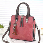 Vintage Leather Ladies HandBags Women Messenger Bags TotesTassel Designer Crossbody Shoulder Bag Boston Hand Bags Hot Sale