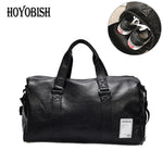 HOYOBISH Korean Style Men Travel Duffle Bags Waterproof Leather Handbags Shoulder Bag For Women Large Capacity Weekend Bag OH301