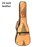 ZONAEL Hot Sale 21 23 26 Inch 10mm Thick Leather Canvas Waterproof Soprano Concert Tenor Ukulele Bag Case Backpack Guitar Parts
