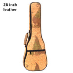 ZONAEL Hot Sale 21 23 26 Inch 10mm Thick Leather Canvas Waterproof Soprano Concert Tenor Ukulele Bag Case Backpack Guitar Parts