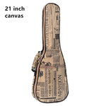 ZONAEL Hot Sale 21 23 26 Inch 10mm Thick Leather Canvas Waterproof Soprano Concert Tenor Ukulele Bag Case Backpack Guitar Parts