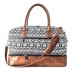 Mealivos 2018 Fashion Canvas Large Weekender Bag Overnight Travel bag Carry On Duffel with Shoe Pouch Duffel  weekend Bags