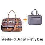 Mealivos 2018 Fashion Canvas Large Weekender Bag Overnight Travel bag Carry On Duffel with Shoe Pouch Duffel  weekend Bags