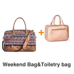 Mealivos 2018 Fashion Canvas Large Weekender Bag Overnight Travel bag Carry On Duffel with Shoe Pouch Duffel  weekend Bags