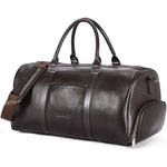 BOSTANTEN Genuine Leather Men Travel Bags Overnight Duffel Bag Weekend Travel Large Tote Bags Crossbody Travel Bags