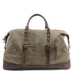 MCO Vintage Waxed Canvas Men Travel Duffel Large Capacity Oiled Leather Military Weekend Bag Basic Holdall Tote Overnight Bags