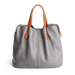 QIAOBAO Women Handbag 100% Genuine Leather Tote Shoulder Bag Bucket Ladies Purse Casual Shopping Bag Satchel Capacity Totes