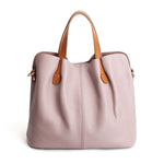 QIAOBAO Women Handbag 100% Genuine Leather Tote Shoulder Bag Bucket Ladies Purse Casual Shopping Bag Satchel Capacity Totes