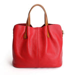 QIAOBAO Women Handbag 100% Genuine Leather Tote Shoulder Bag Bucket Ladies Purse Casual Shopping Bag Satchel Capacity Totes