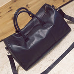 AEQUEEN 2018 Luxury Traveling Tote PU Leather Duffle Handbag Men Women Large Capacity Luggage Bag Big Retro Shoulder Bag Female