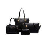 6 Pcs / Set Fashion Women Composite Bags PU Leather Diamond lattice Print Women Handbag Shoulder Bag Wallets Purse Key Bag Set