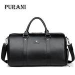 PURANI 100% Genuine Leather Men Travel Bags Overnight Duffel Bag Weekend Travel Large Business Tote Bags Crossbody Travel Bags