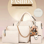 4 Set PU Leather Composite Bag Women Bag Top-Handle Bags Female Famous Brand 2018 Women Girls Messenger Bags Handbag Crossbody