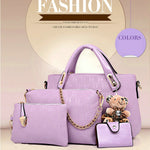 4 Set PU Leather Composite Bag Women Bag Top-Handle Bags Female Famous Brand 2018 Women Girls Messenger Bags Handbag Crossbody