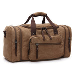 Men Travel Bag Canvas Multifunction Leather Bags Carry on Luggage Bag Men Tote Large Capacity Utility Weekend Overnight Bag