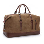 MARKROYAL Canvas Leather Men Travel Bags Carry on Luggage Bags Men Duffel Bags Handbag Travel Tote Large Weekend Bag Overnight