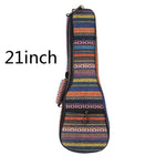 21 23 26 Inch Double Strap Hand Folk Canvas Ukulele Carry Bag Cotton Padded Case For Ukulele Guitar Parts Accessories National