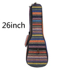 21 23 26 Inch Double Strap Hand Folk Canvas Ukulele Carry Bag Cotton Padded Case For Ukulele Guitar Parts Accessories National