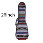 21 23 26 Inch Double Strap Hand Folk Canvas Ukulele Carry Bag Cotton Padded Case For Ukulele Guitar Parts Accessories National