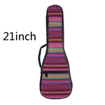 21 23 26 Inch Double Strap Hand Folk Canvas Ukulele Carry Bag Cotton Padded Case For Ukulele Guitar Parts Accessories National