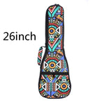 21 23 26 Inch Double Strap Hand Folk Canvas Ukulele Carry Bag Cotton Padded Case For Ukulele Guitar Parts Accessories National