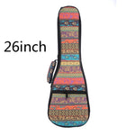 21 23 26 Inch Double Strap Hand Folk Canvas Ukulele Carry Bag Cotton Padded Case For Ukulele Guitar Parts Accessories National