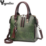 Vintage Leather Ladies HandBags Women Messenger Bags TotesTassel Designer Crossbody Shoulder Bag Boston Hand Bags Hot Sale