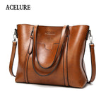 ACELURE Women bag Oil wax Women's Leather Handbags Luxury Lady Hand Bags With Purse Pocket Women messenger bag Big Tote Sac Bols