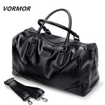VORMOR PU Leather Men Travel Bags Carry on Luggage Bags Men Duffel Bag Travel Tote Large Weekend Bag Overnight high Capacity