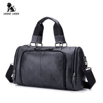LAOSHIZI LUOSEN Genuine Leather Handbag Men Travel Bags Large Capacity Big Duffel Luggage Leather Traveling Bag Weekend Bag