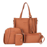 4pcs/set Women's Shoulder Bags Leather Handbag Tote Purse Messenger Satchel Set Luxury Bags for Women 2018 Crossbody Bag