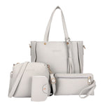 4pcs/set Women's Shoulder Bags Leather Handbag Tote Purse Messenger Satchel Set Luxury Bags for Women 2018 Crossbody Bag