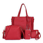 4pcs/set Women's Shoulder Bags Leather Handbag Tote Purse Messenger Satchel Set Luxury Bags for Women 2018 Crossbody Bag