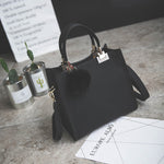 LANLOU handbag women shoulder bag luxury handbags women bags designer High-grade Scrub leather messenger bag Hairball women bag