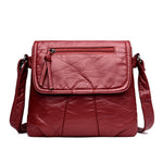 Brand High Quality Black Small Women Messenger Bags Very Soft Washed PU Leather Bag Fashion Female Purses and Handbag