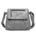 Brand High Quality Black Small Women Messenger Bags Very Soft Washed PU Leather Bag Fashion Female Purses and Handbag