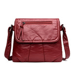 Brand High Quality Black Small Women Messenger Bags Very Soft Washed PU Leather Bag Fashion Female Purses and Handbag